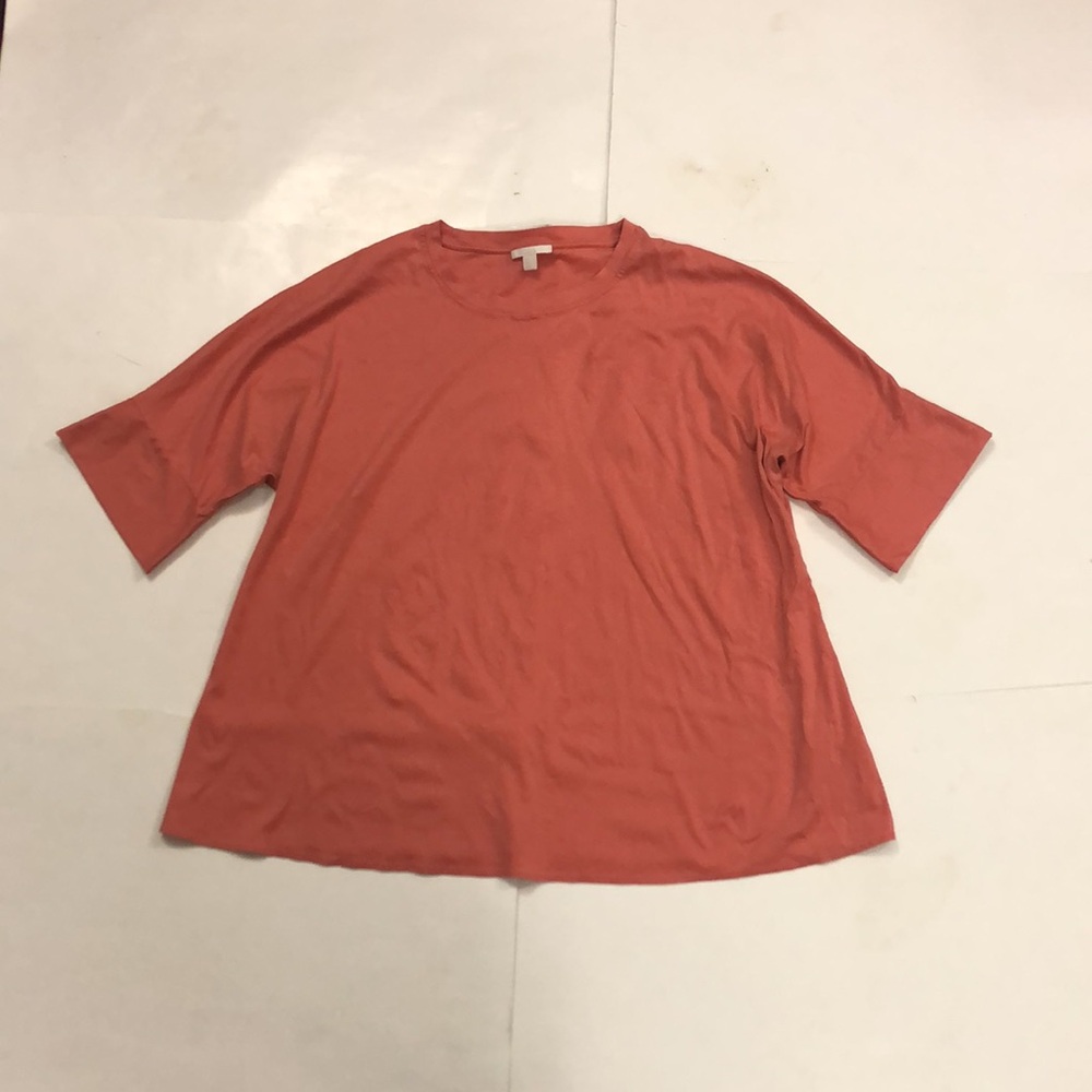COS L Top Coral short sleeve cuff detail Excellent Condition